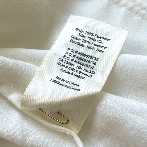 Wilfred ruffled white blouse with silk trim size medium - Picture 6 of 8